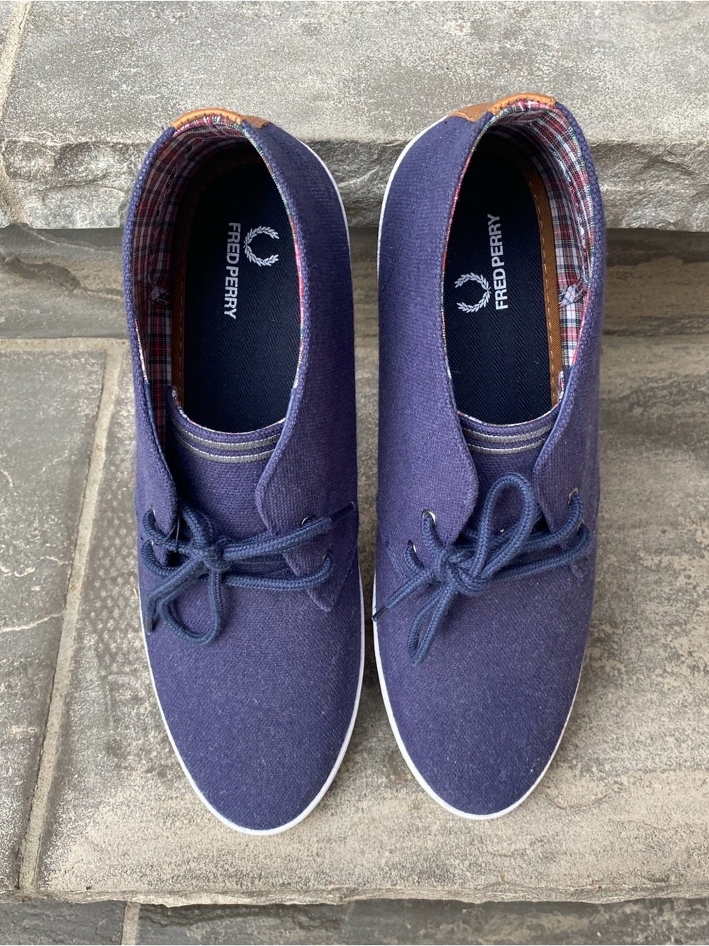 Fred Perry Men’s Navy Canvas Boat Shoes